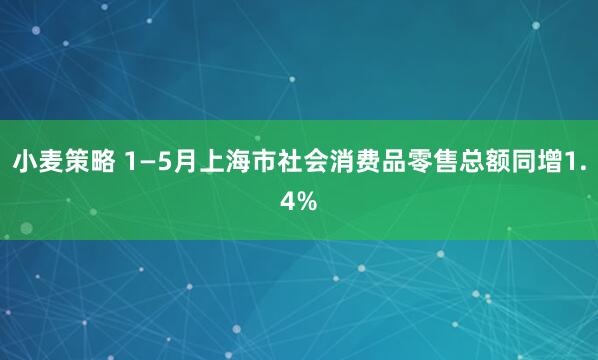 小麦策略 1—5月上海市社会消费品零售总额同增1.4%