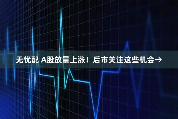 无忧配 A股放量上涨！后市关注这些机会→