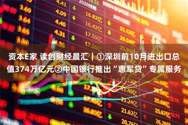 资本E家 读创财经晨汇｜①深圳前10月进出口总值374万亿元②中国银行推出“惠军贷”专属服务